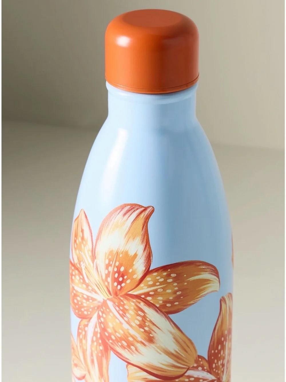 Farm Rio Insulated Floral Water Bottle - Blue Orange Flower Design | 17 oz NWT